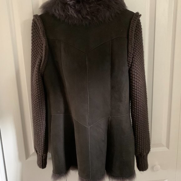 New Armando Diaz Stylish, Beautiful, Gray Genuine Toscana Lamb Shearling Jacket - Picture 8 of 9